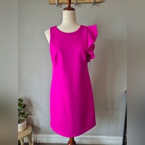 Vince CamutoDress One Shoulder Magenta Dress, Size 8